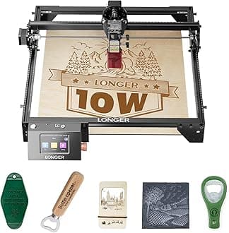 RAY5 Laser Engraver, Fully Upgraded with 10W Output, a 3.5-inch Color Touchscreen, and app-Based Offline Control; Ideal for Engraving Metal, Glass, and Wood. Working Area: 400×400 mm.