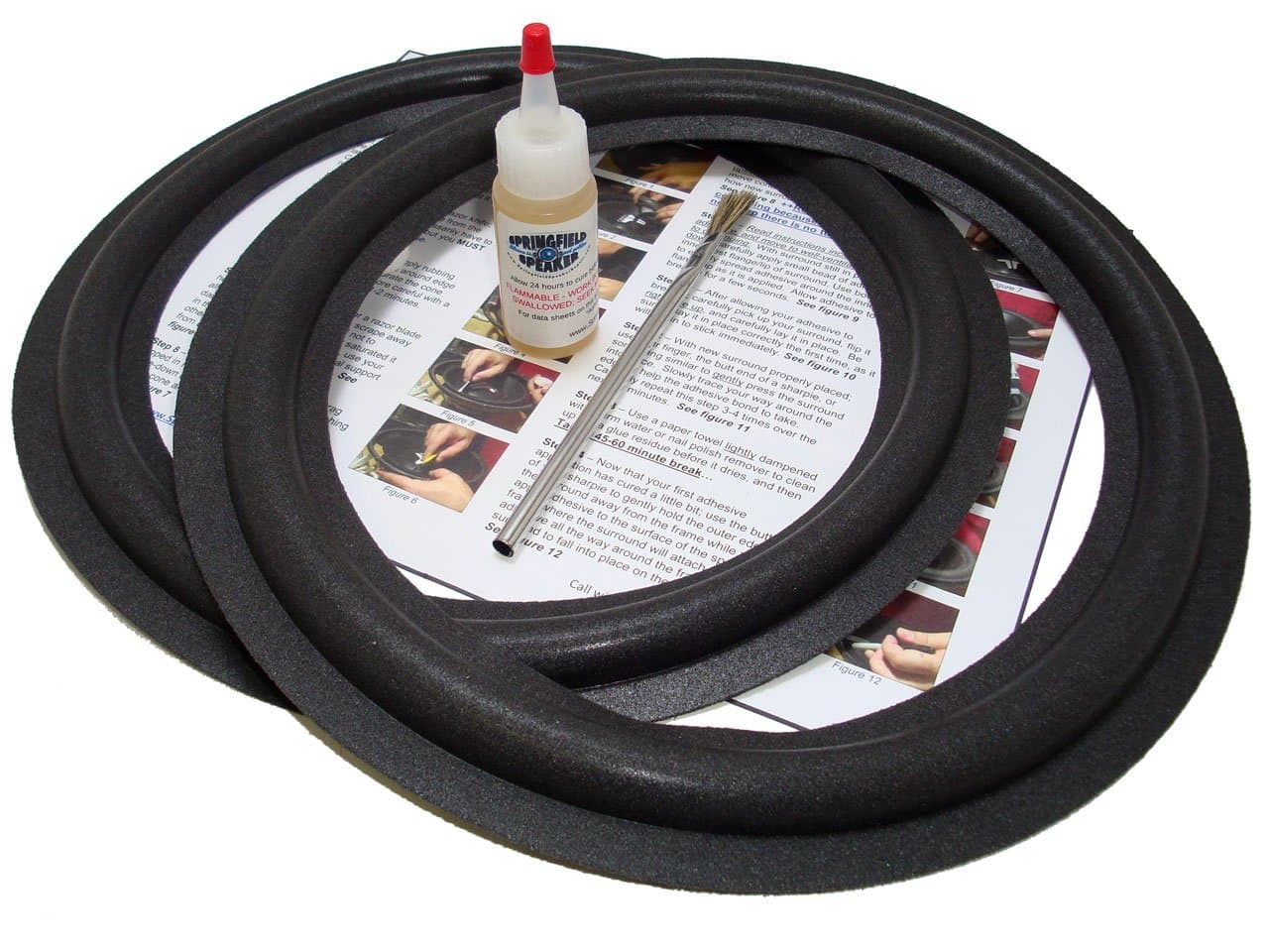12" Angle-Attach Foam Surround Edge Repair Kit - Compatible with Pioneer HPM-900, CS-609, CS-629, CS-7000, CS-710, CS-720, CS-722, CS-722A, CS-77, S-801, CS-822, Many More