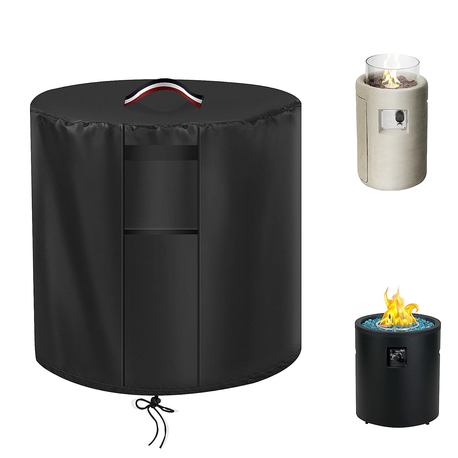 Agustone Firepit Covers Round Fire Pit Cover 24 inch Outdoor Firepit Cover Round Fire Table Cover Fireplace Cover Propane Gas Fire Pit Covers-24" D X 27" H