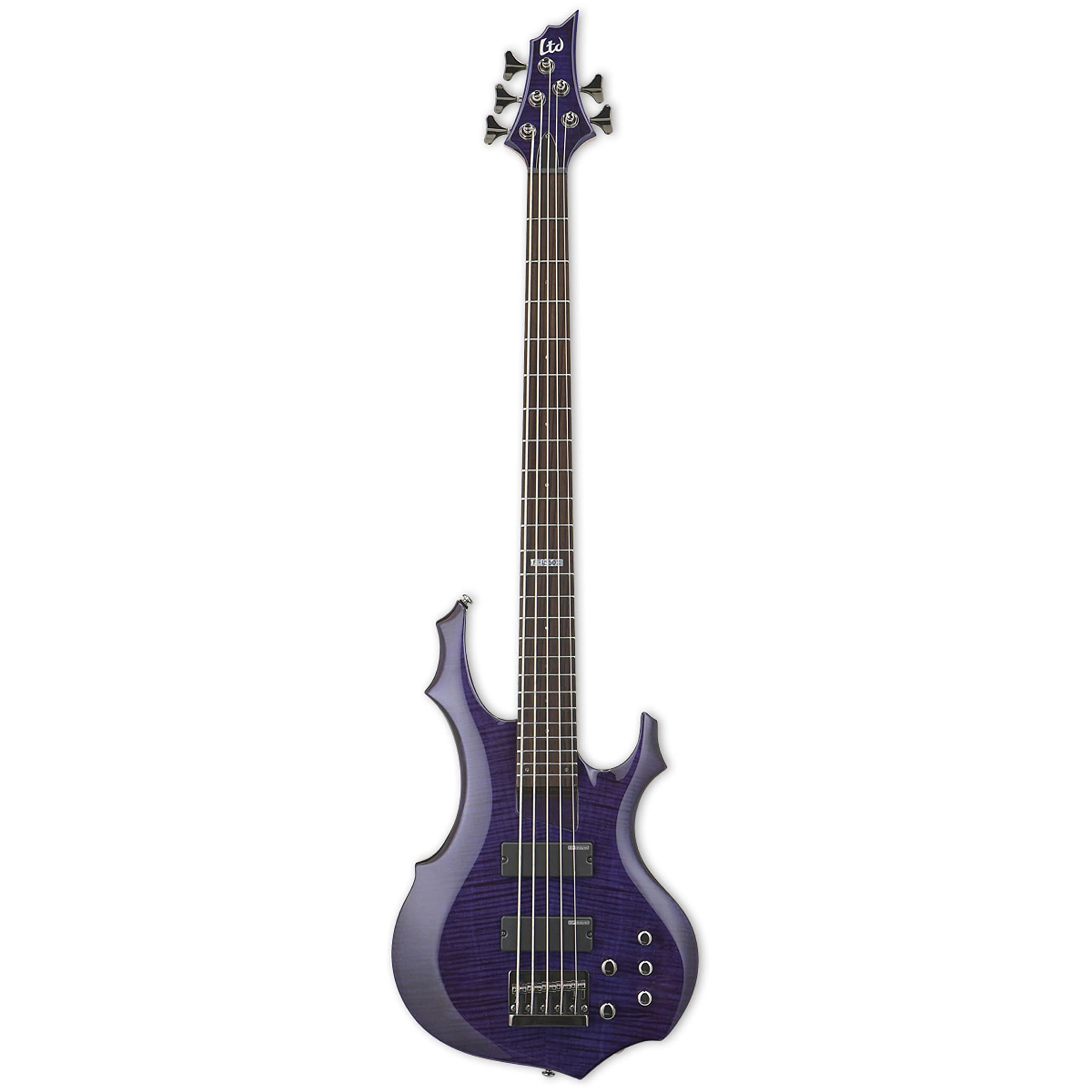 ESP LTD F-155DX - Dark See Thru Purple 5 String Bass