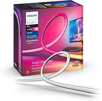Philips Hue White and Color Ambiance Gradient PC LED Lightstrip for 24" to 27" Monitors, Requires Hue Hub, Compatible with Alexa, HomeKit, and Google Assistant, Black