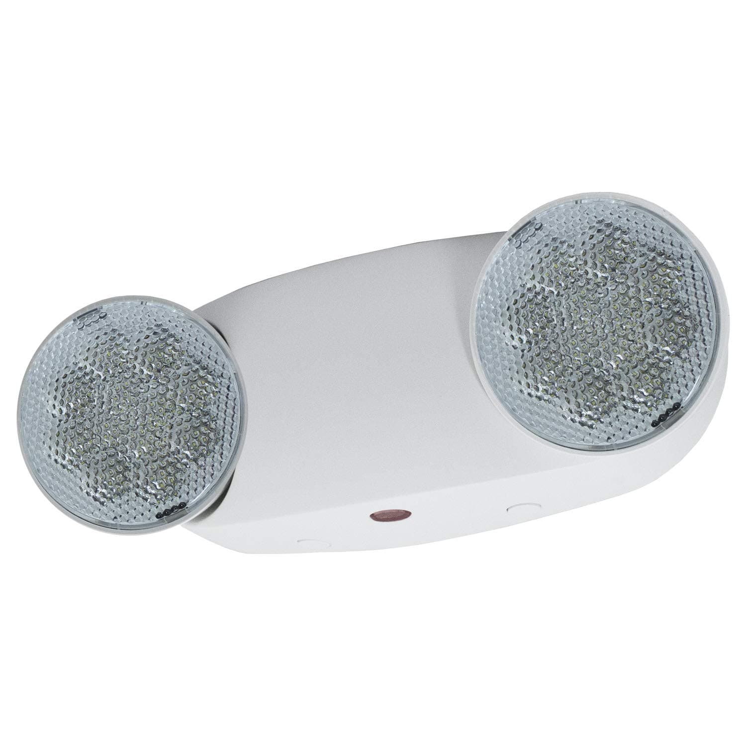 LFI Lights | Bright Oval Emergency Light | White Housing | Two LED Adjustable Round Heads | Hardwired with Battery Backup | UL Listed | (1 Pack) | EL-M2