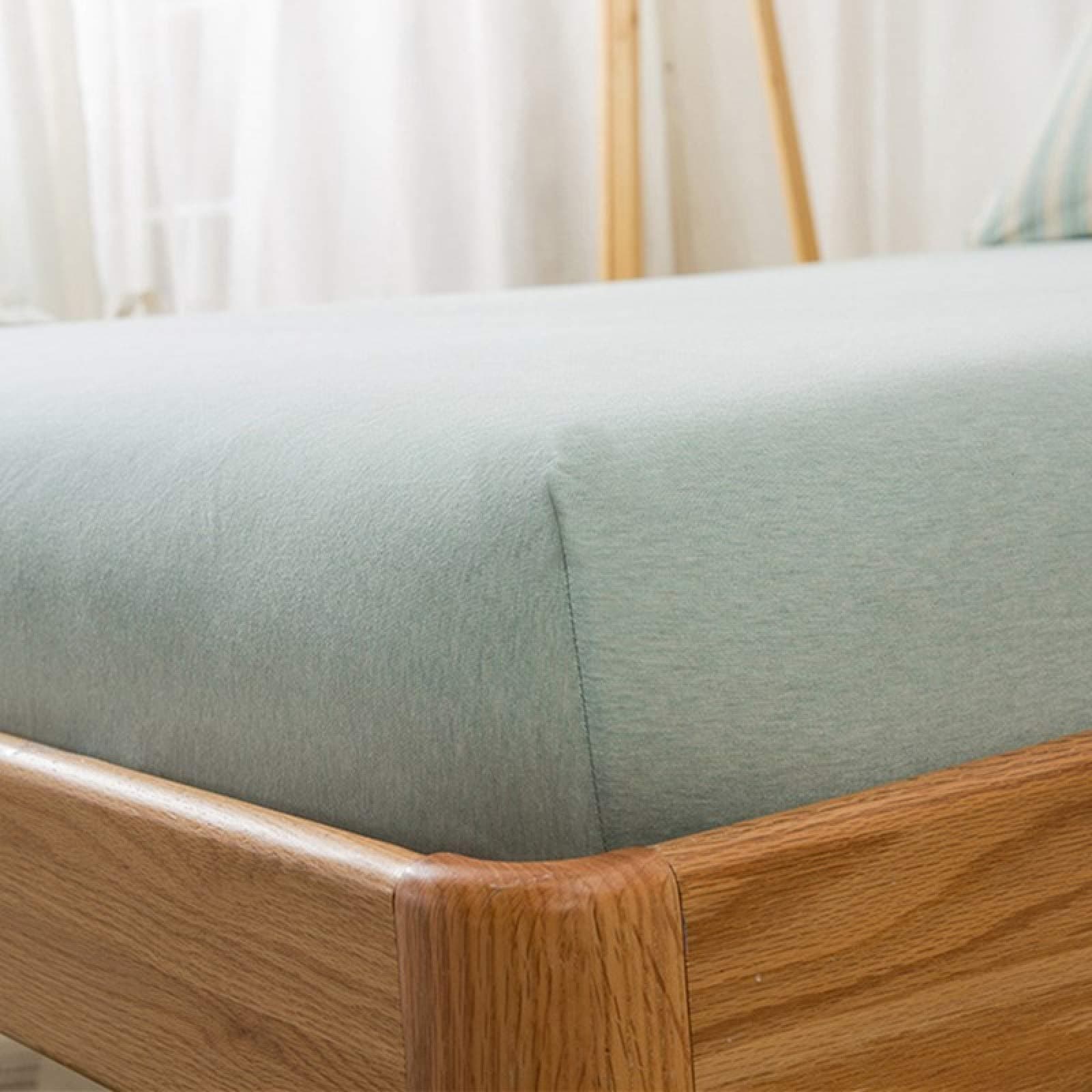 Sleepdown Fitted Sheet Super Soft Easy Care Polycotton Bed Linen，Green 01，120cmx190cm+25cm