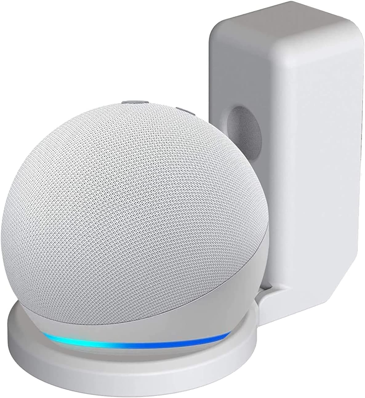 Xicen All-New Echo Dot Wall Mount Holder For 5Th 4Th Generation, Amazon Alexa Flex Smart Speaker Outlet Hanger, Show Stand Accessories With Built-In Cable Hide Messy Wires (White)