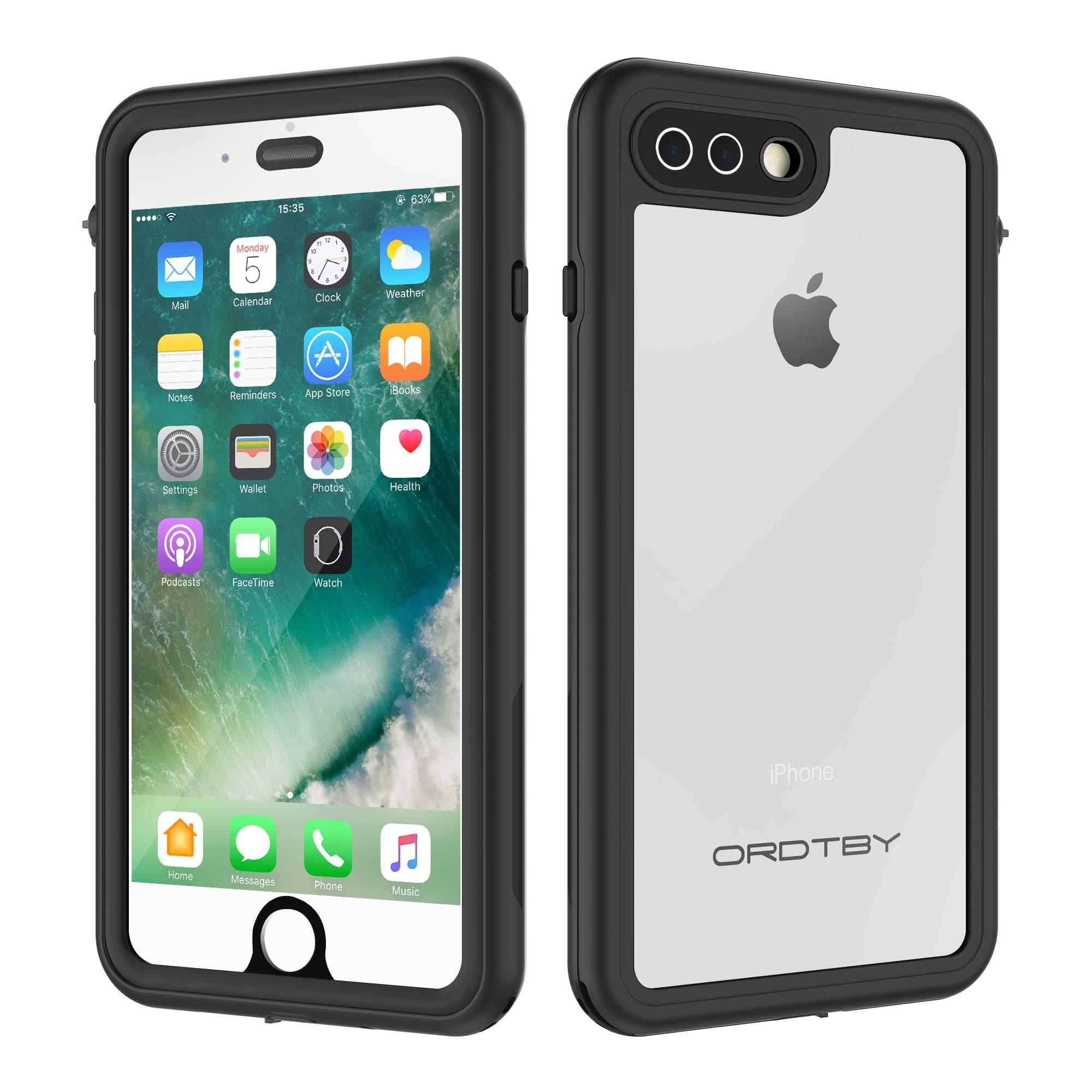 iPhone 7 Plus/8 Plus Waterproof Case, Underwater Full Sealed Cover IP68 Certified for Waterproof Snowproof Shockproof and Dustproof Case for iPhone 7 Plus/8 Plus - 5.5 inch(Clear)