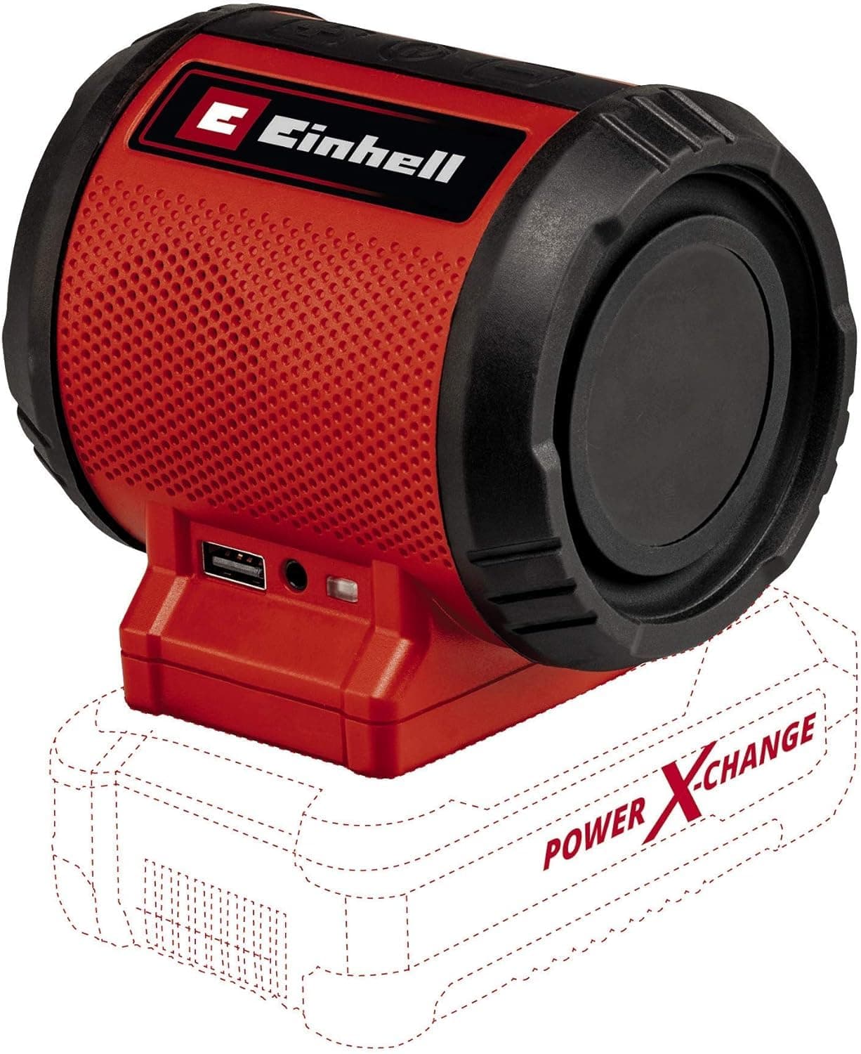 Einhell Cordless Speaker 18V Power X-Change Powerful Portable Speaker, Wireless Bluetooth, Max. 85 dB, AUX/USB Connection, Intuitive Control Panel, Without Battery TC-SR 18 Li BT Solo