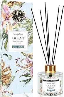 Ocean Scented 4.06 oz (120ml) Reed Diffuser Set with 6 Fiber Sticks for Room Decor | Home Fragrance Reed Diffuser | Air Freshners for Home