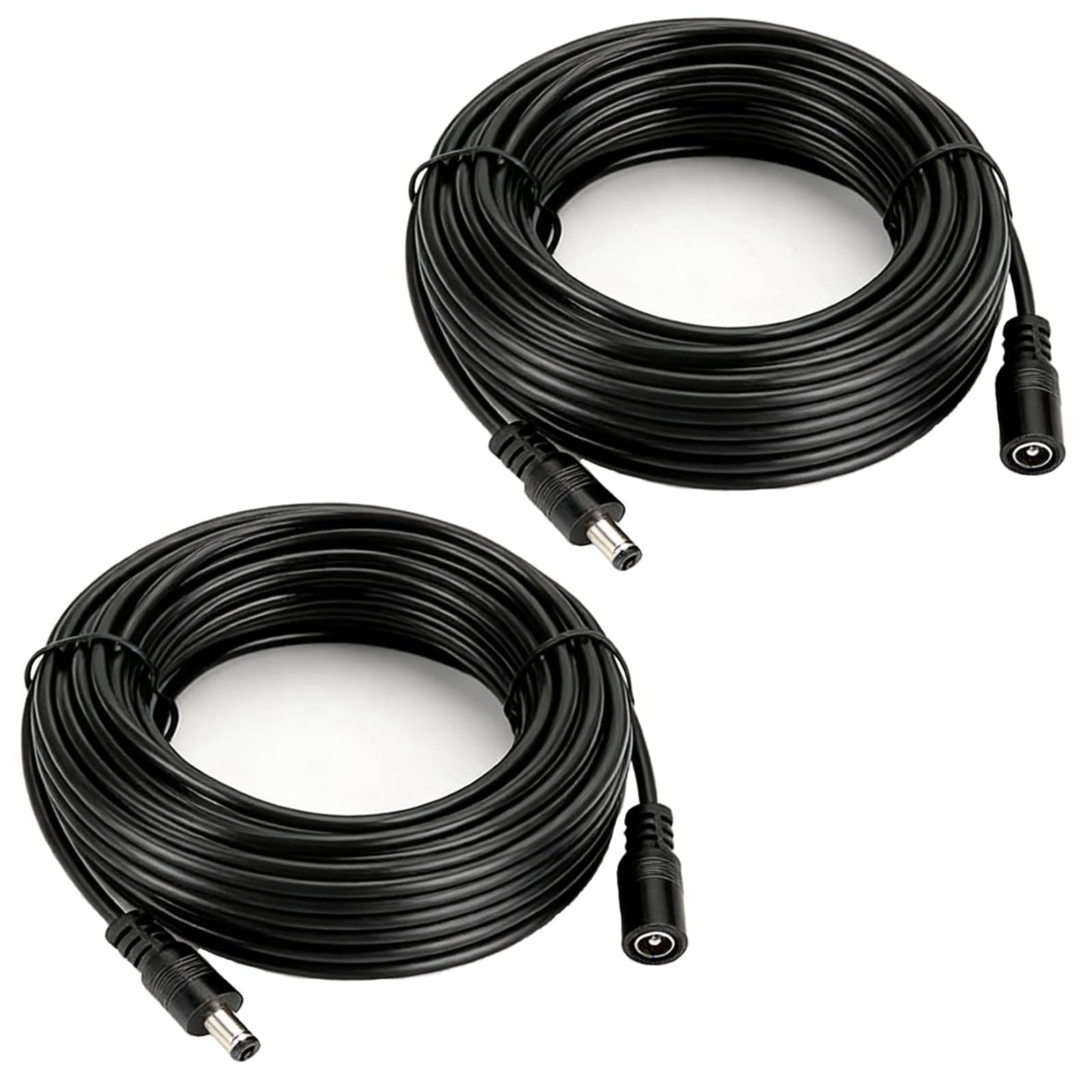 2PCS 10ft 12V DC Extension Cord,5.5mm x 2.1mm Universal 12V DC Power Extension Cable Black 5V 9V 24V 12 Volt Male to Female Plug Supply Adapter for Printers/Security Camera/Routers/LED Strip
