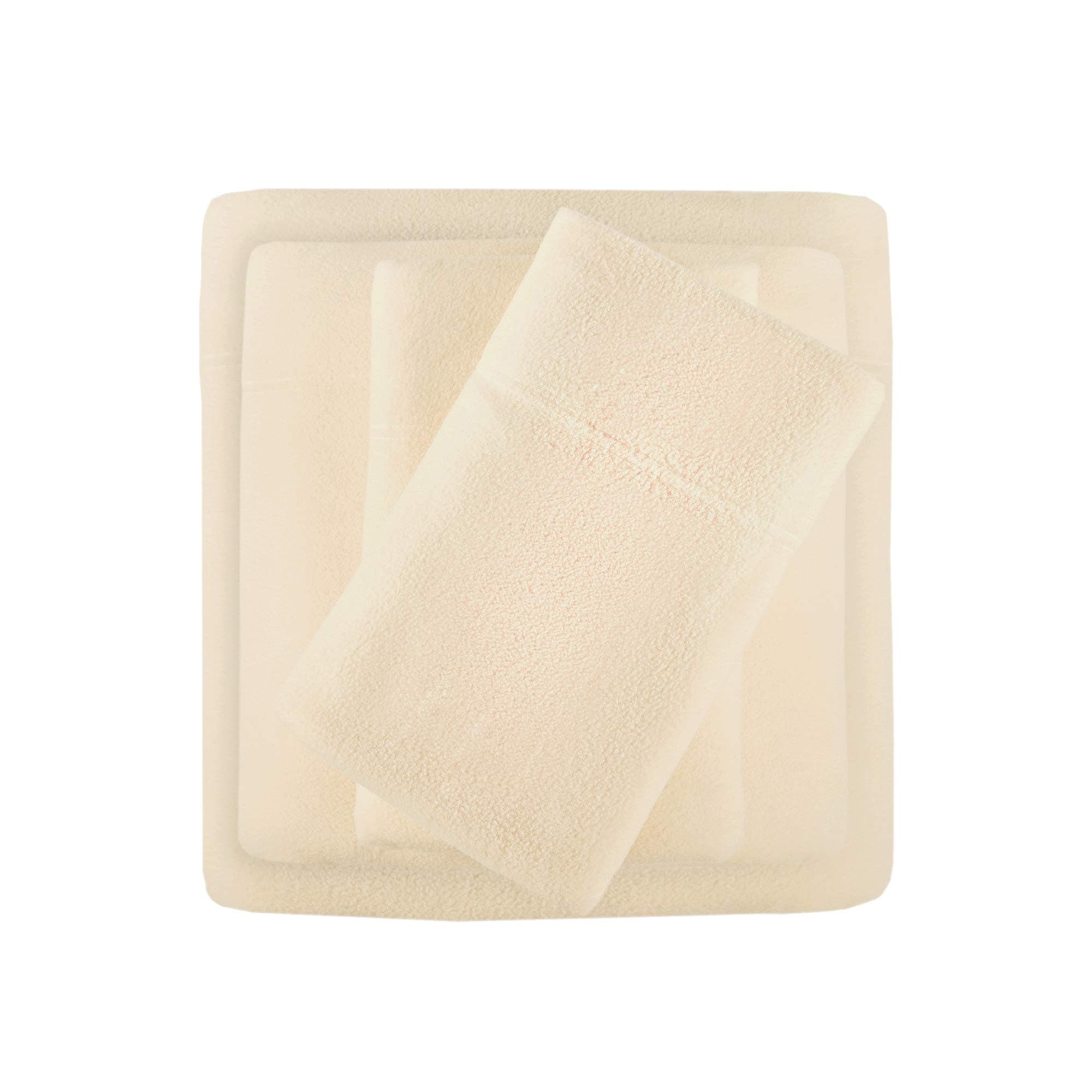 True North by Sleep Philosophy PC20-125 Cozy Brushed Microfleece Ultra Soft Cold Weather Sheet Set Bedding, Full, Ivory