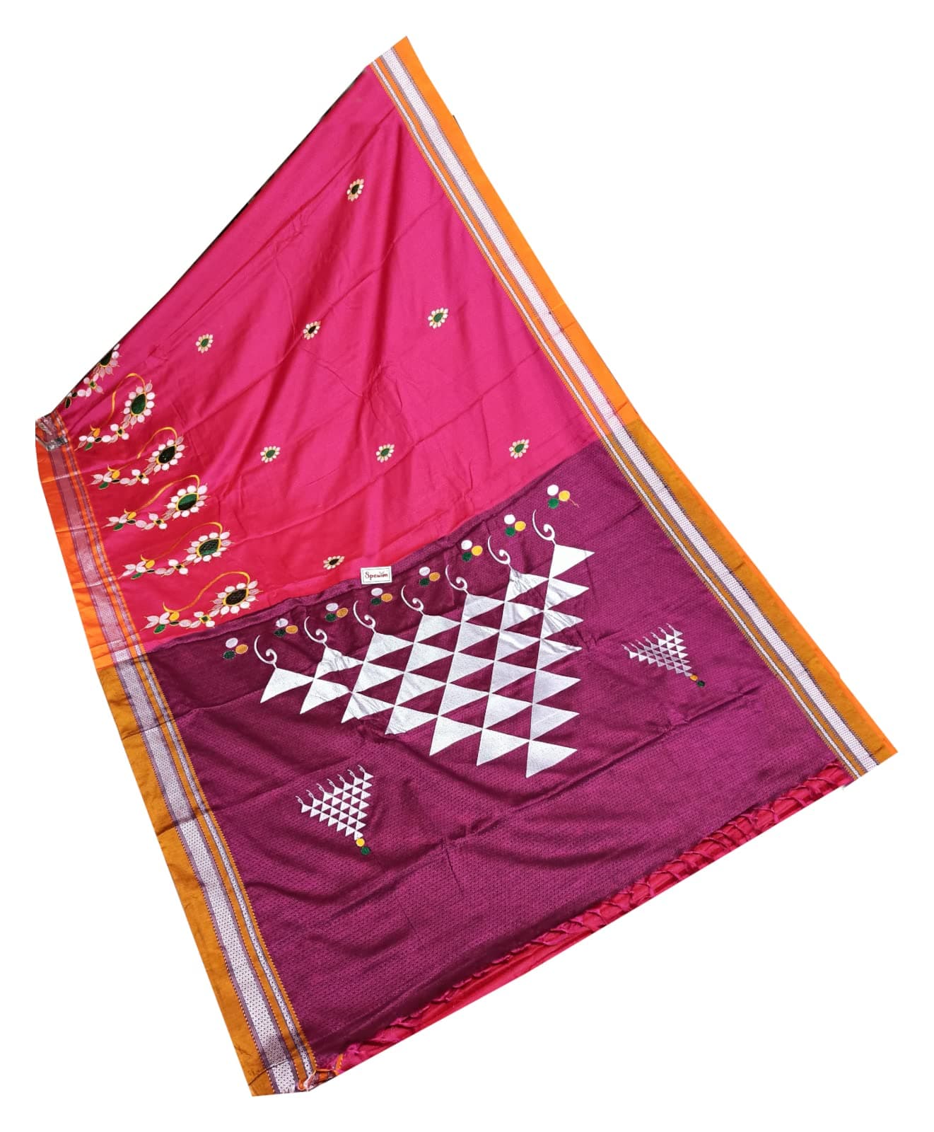 Cotton Khan Embroidery Work Saree