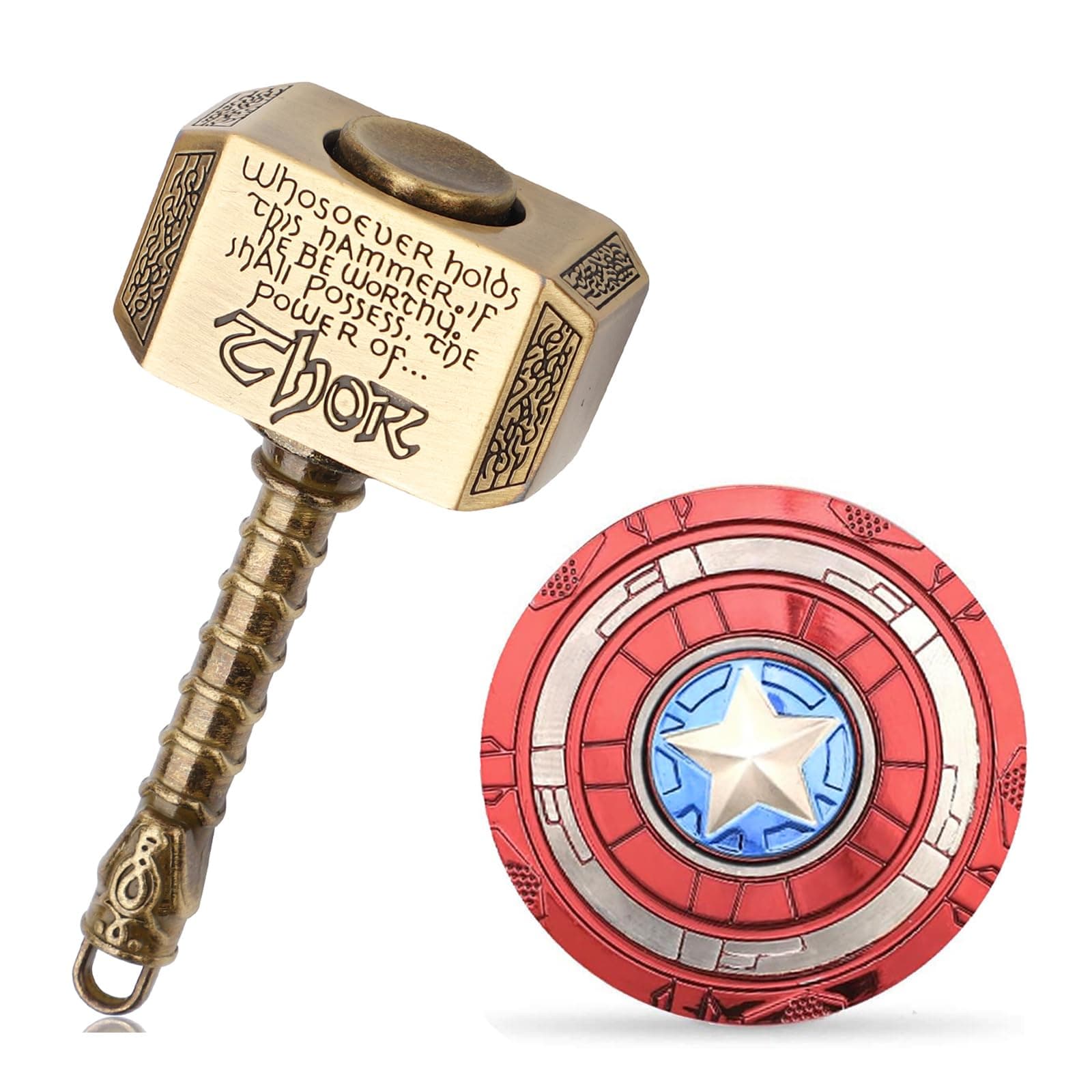 Fidget Chain Hammer Spinners Metal Fidgit Finger Hand Spinner Cube Block Anxiety Toy Focus Copper Toys Fingertip Gyro Stress Relief For Kids Adults(Bronze)