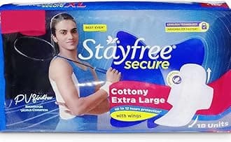 Stayfree Secure Cottony Sanitary Pads For Women With Wings - Extra Large, Pack of 18