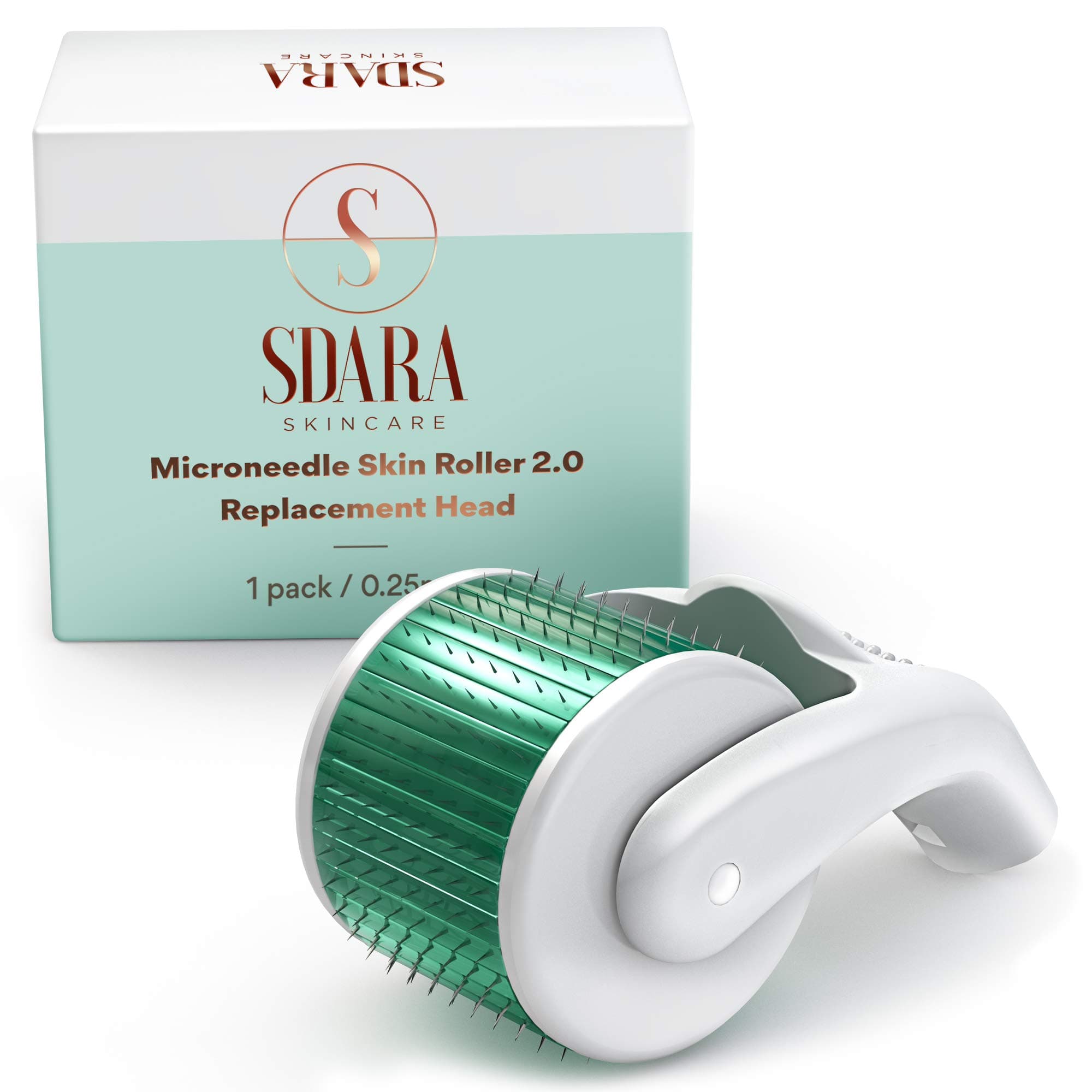 Skin Roller Head for Version 2.0, 192 Stainless Steel Micro Needle 0.25mm length Includes Free Storage Cover (Replacement Head only)