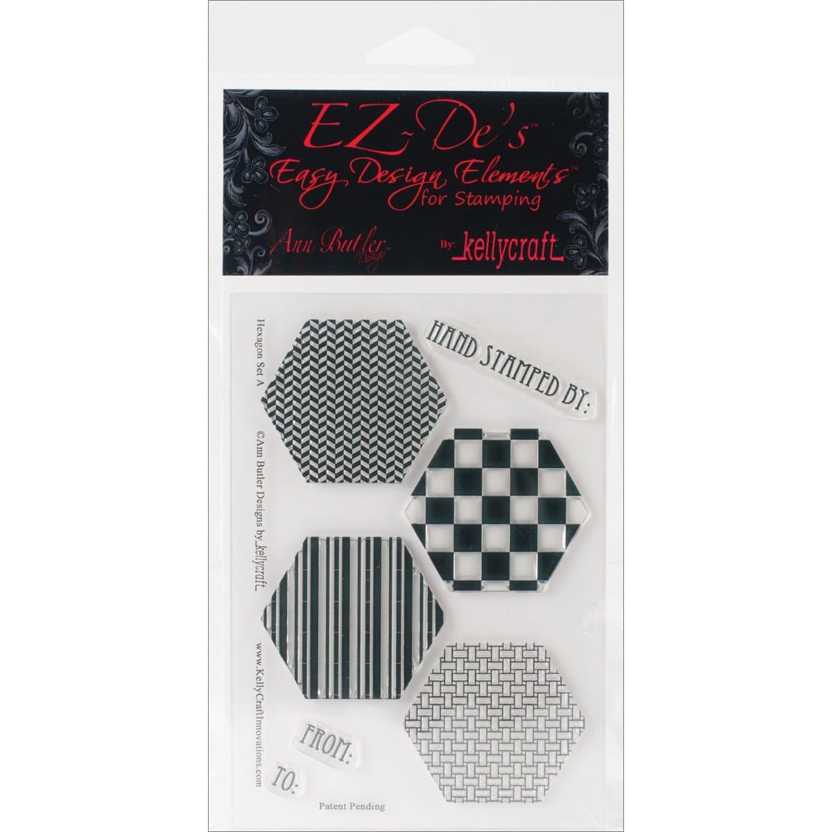 KellyCraft EZ-De's Hexagon Polymer Stamp, Set A
