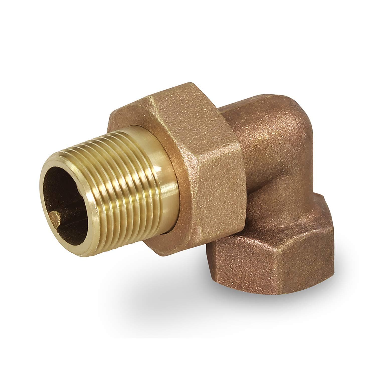 Midline Valve 6I456 Elbow Pipe Fitting for Hydronic Heating Applications 3/4 in. FIP x Male Union Brass