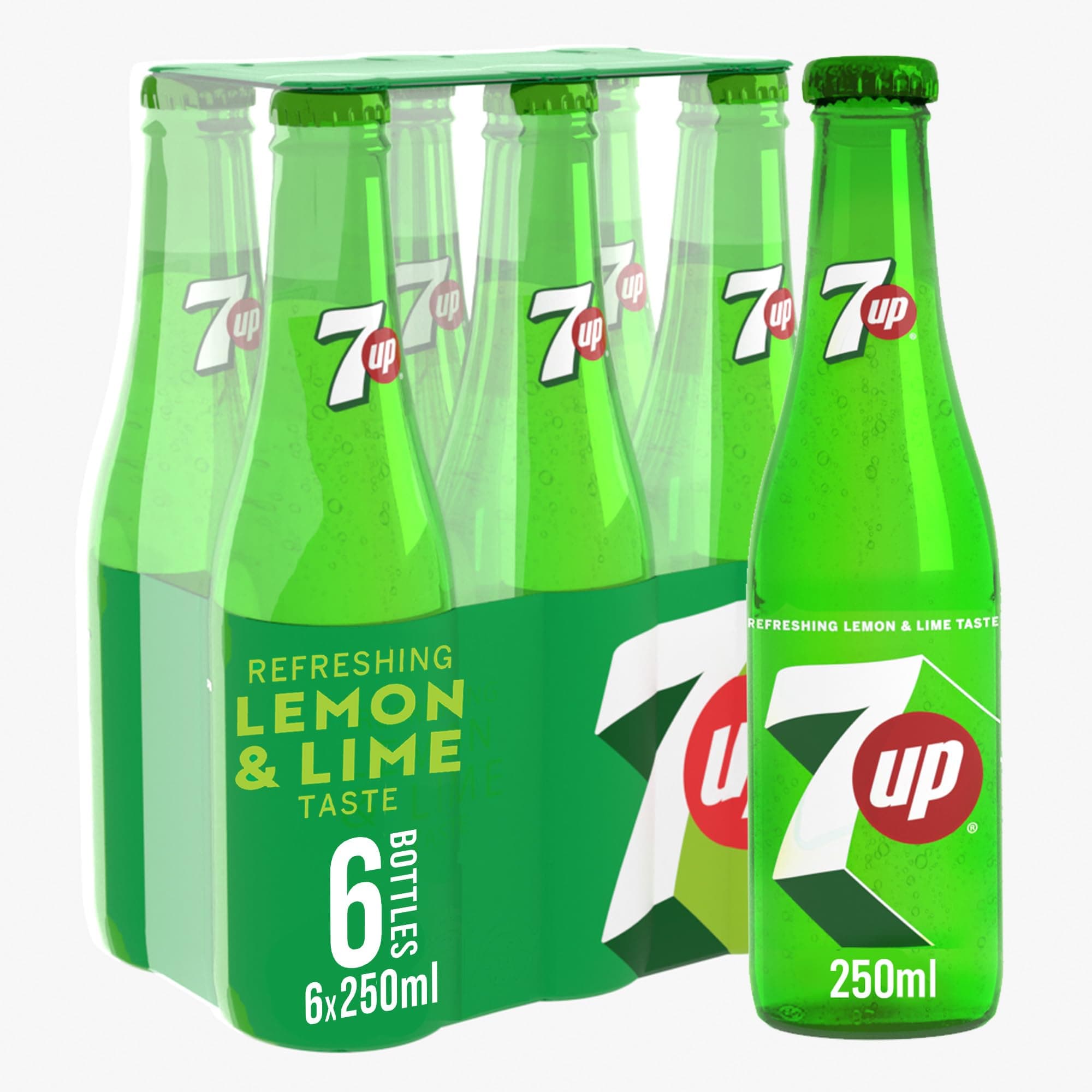 7UP Carbonated Soft Drink, 250ML X 6