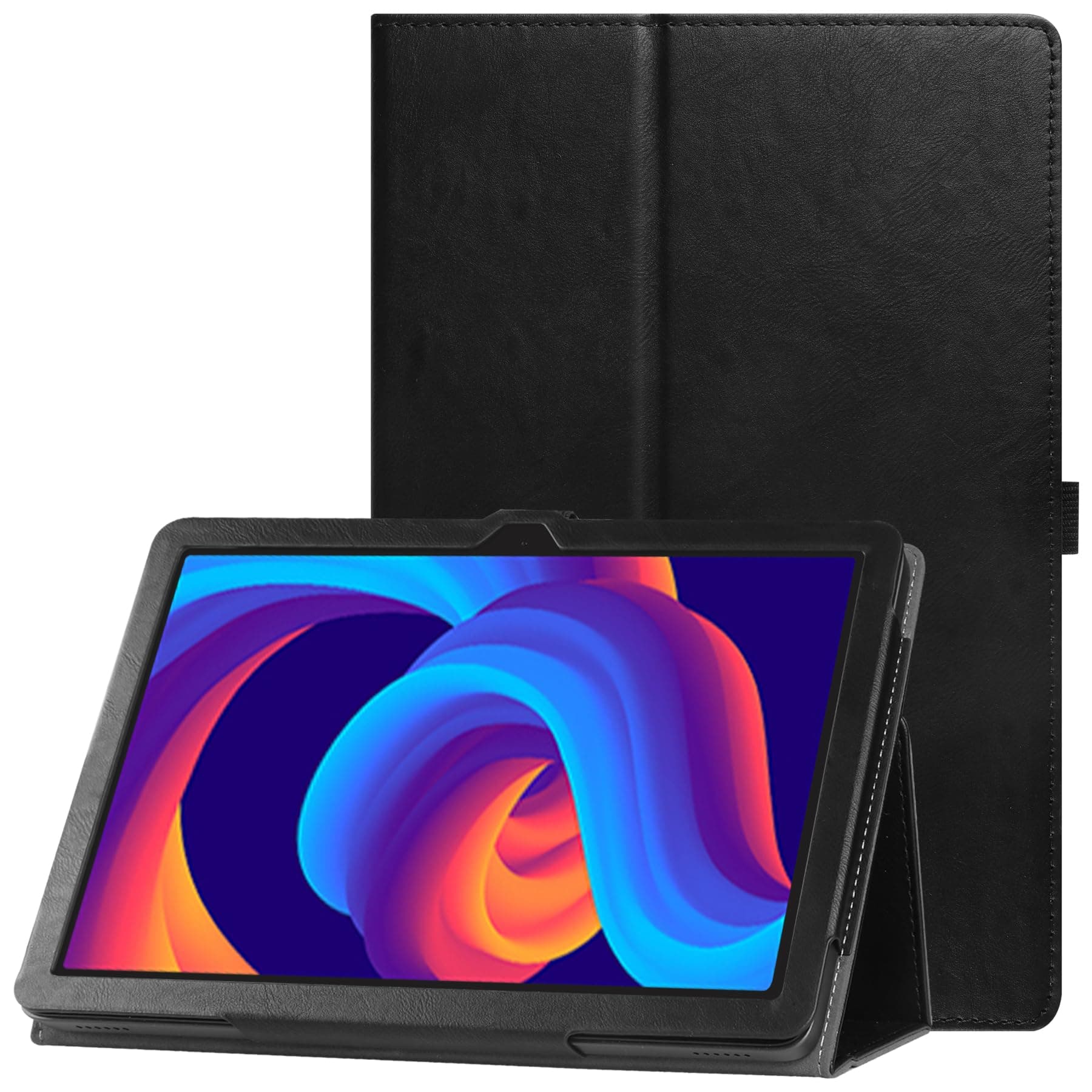 VOVIPO Protective case Compatible with DOOGEE Tab A9 / A9 Pro 10.1 inch Android 15 Tablet 2025, Premium Leather Folio Cover with Stand Function & Pencil Holder,Black