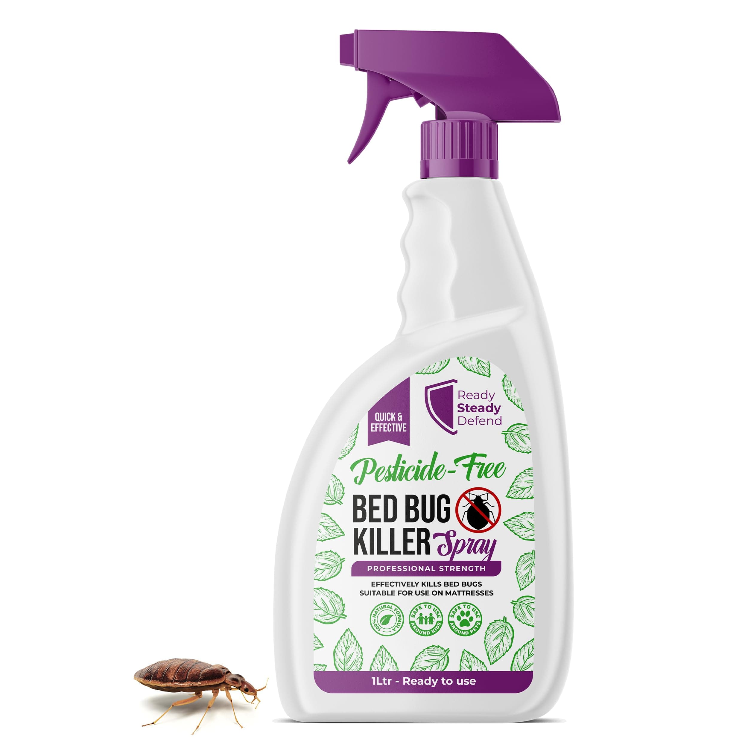 Bed Bug Killer Spray 1L | Non-Toxic Plant Based Solution For Bed Bugs, Eggs, ...