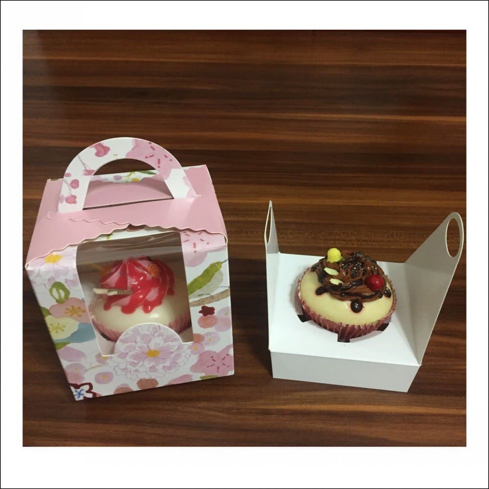 50pcs Pink Single Cupcake Box With Window Bakery Boxes For Baby Shower Wedding Party Favors (50, Pink)