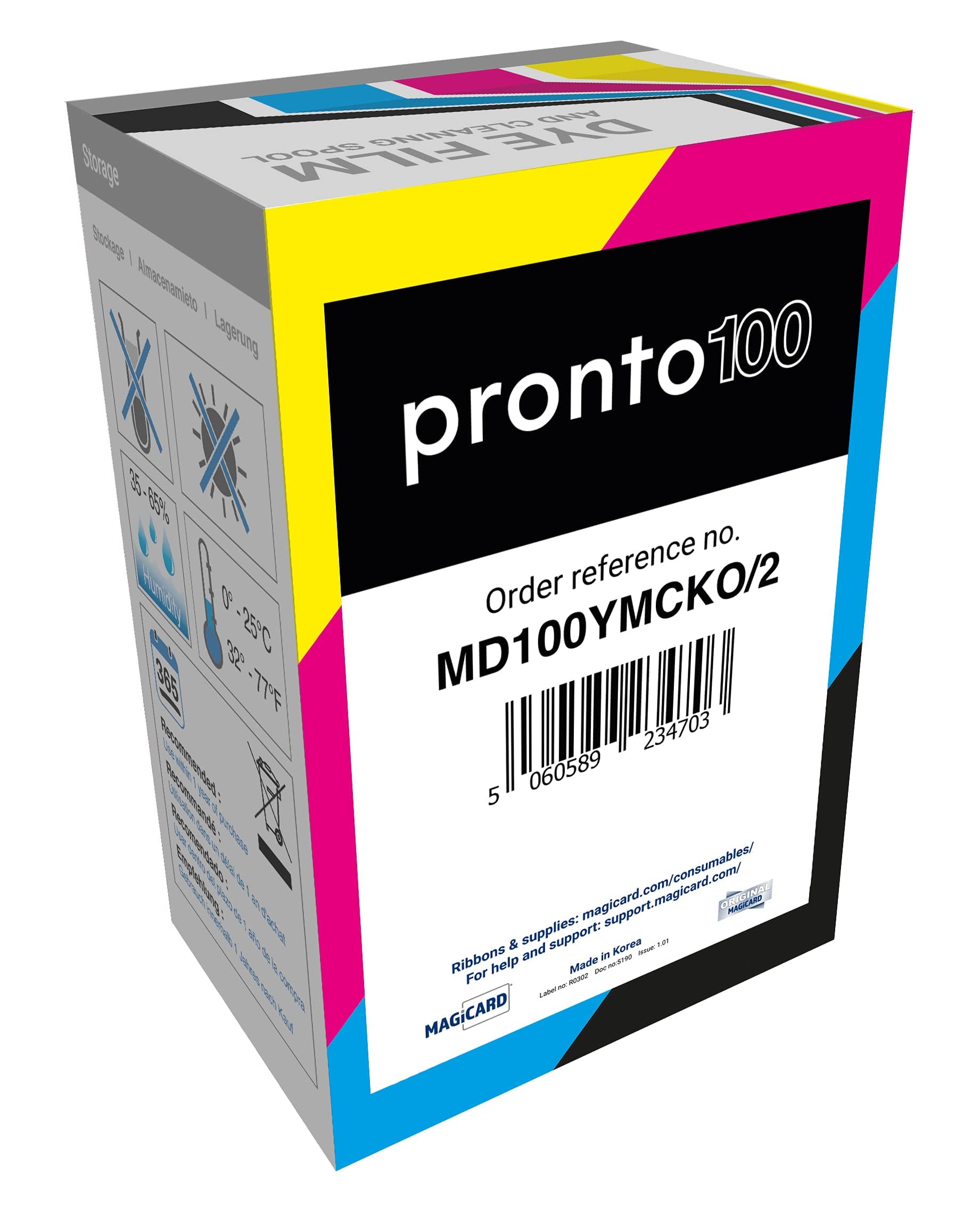 - Magicard Pronto100 MD100YMCKO Ribbon with CardPresso Software