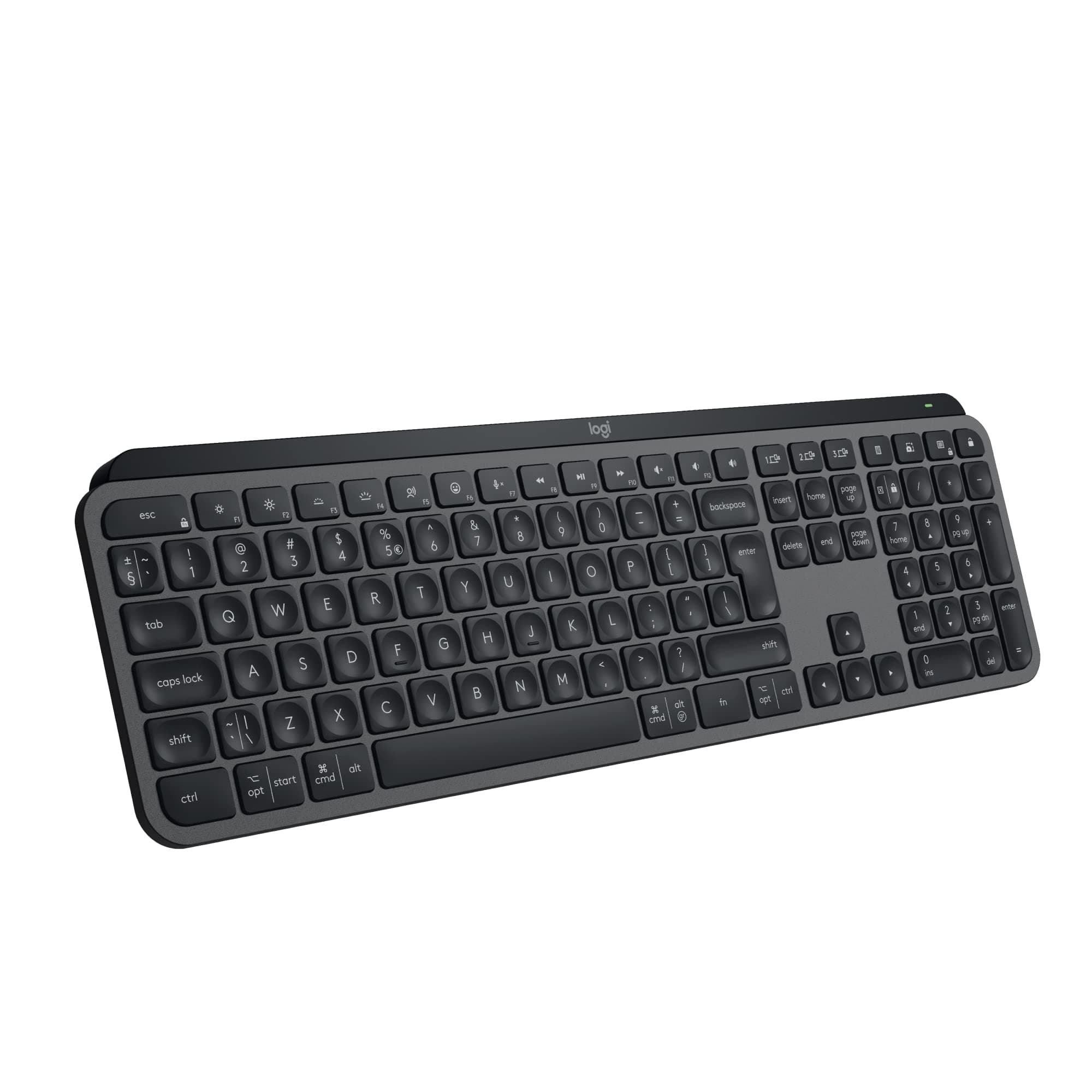 MX Keys S - Wireless Keyboard, Low Profile, Fluid Precise Quiet Typing, Programmable Keys, Backlighting, Bluetooth, USB C Rechargeable, Windows PC/Linux/Chrome/Mac- Graphite, QWERTY UK Layout