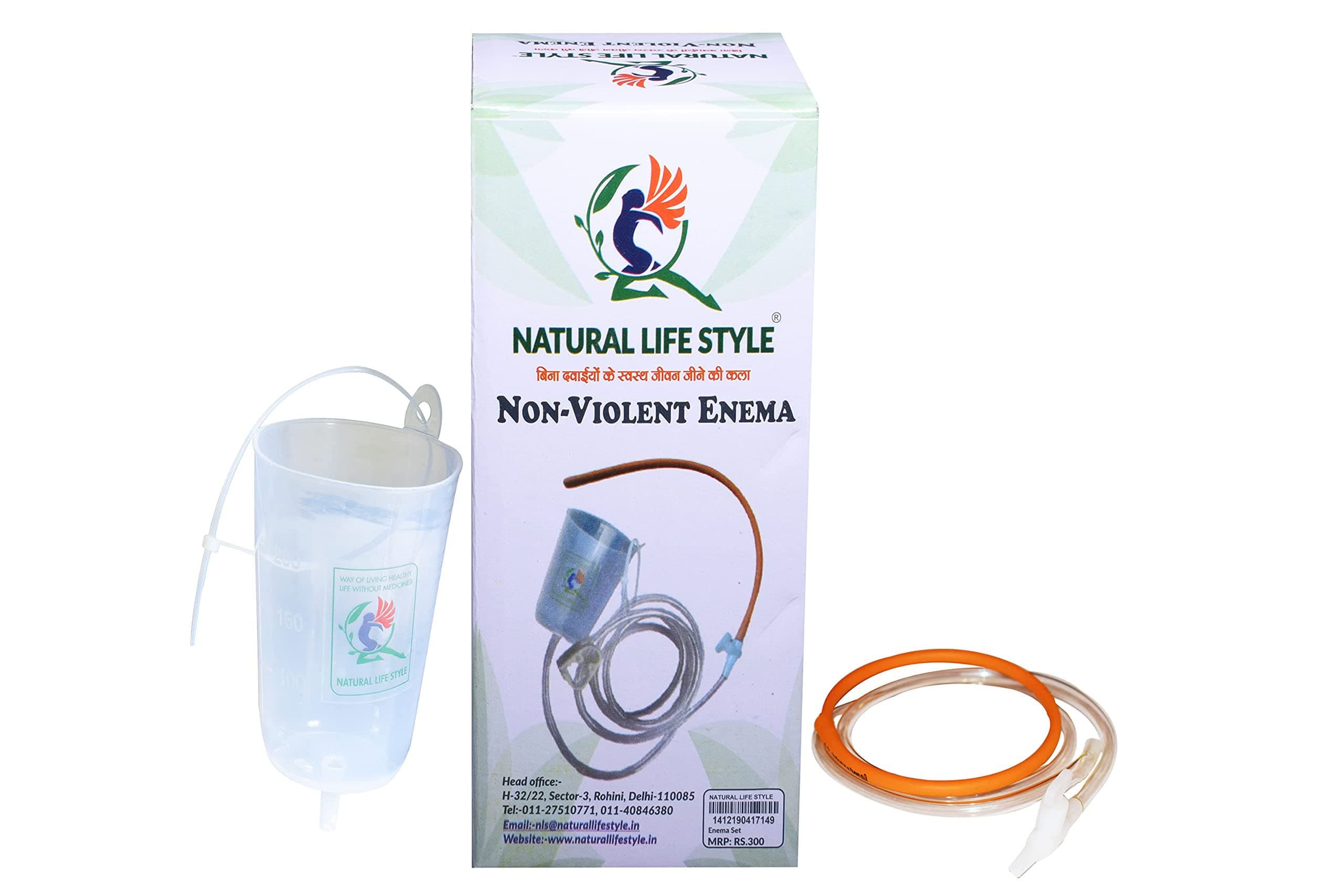 NLS Enema for Home Use Complete Set (2 Cathetors,1 Tap & 1 Can (250 ml) )