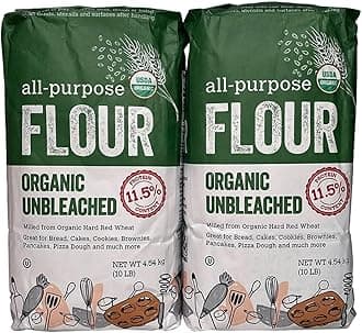Kirkland Signature Organic Unbleached All Purpose Flour, 10 Pounds (Pack of 2)