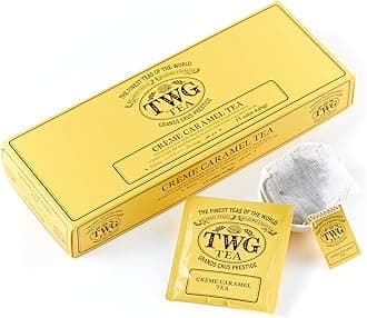 TWG Tea | Crème Caramel Tea | Rooibos Tea | Caramel & Theine-Free | 15 Hand Sewn Cotton Teabags | Gift Set