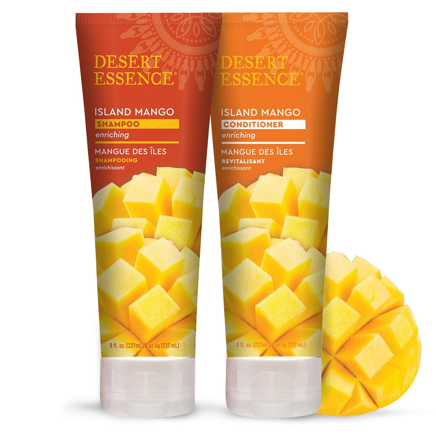 Island Mango Shampoo & Conditioner Bundle - 8 Fl Ounce - Enriching - Shea Butter - Jojoba Oil - Smooth & Silky - Soft & Healthy