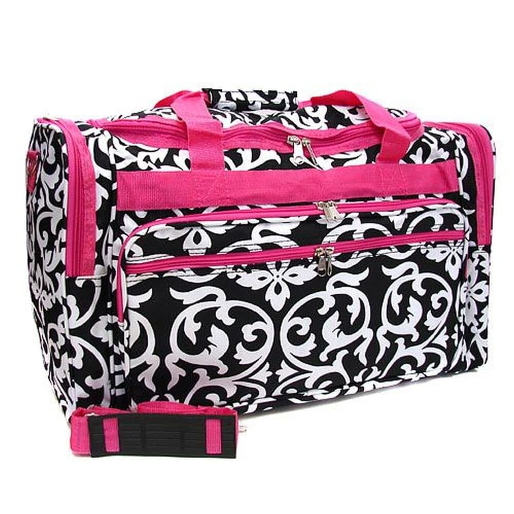 Pink Damask Duffle Bag 16-inch