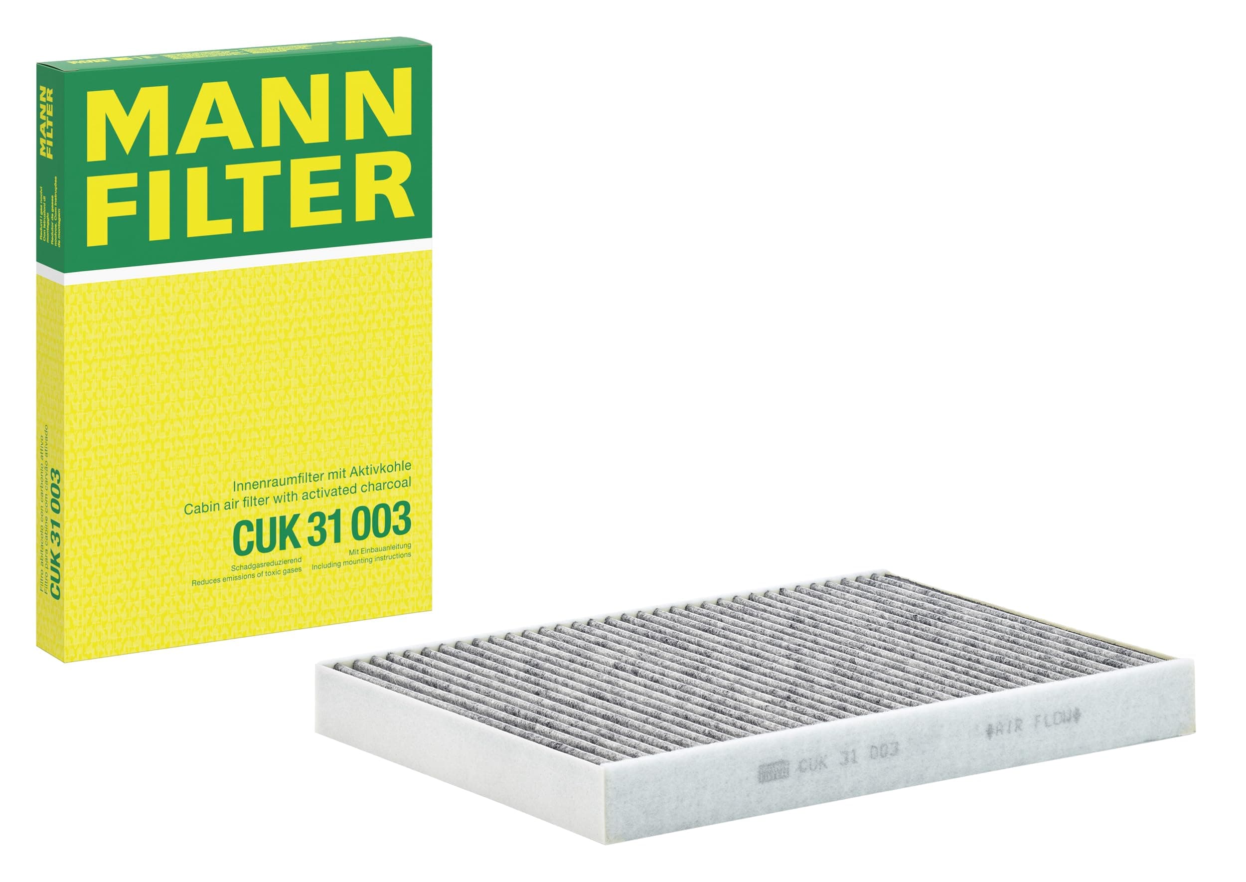MANN-FILTER CUK 31 003 Cabin Air Filter - Pollen Filter with Activated Carbon