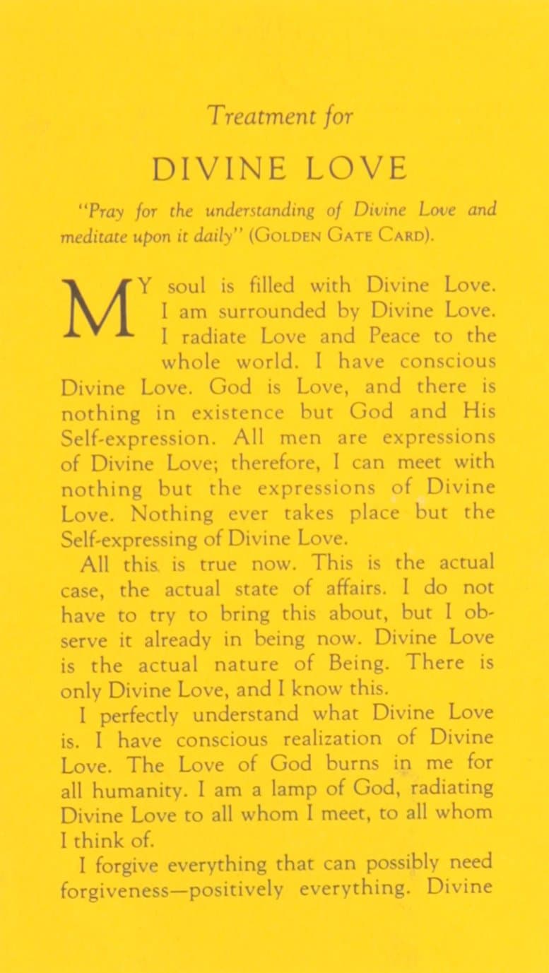 Treatment for Divine Love: (#33)