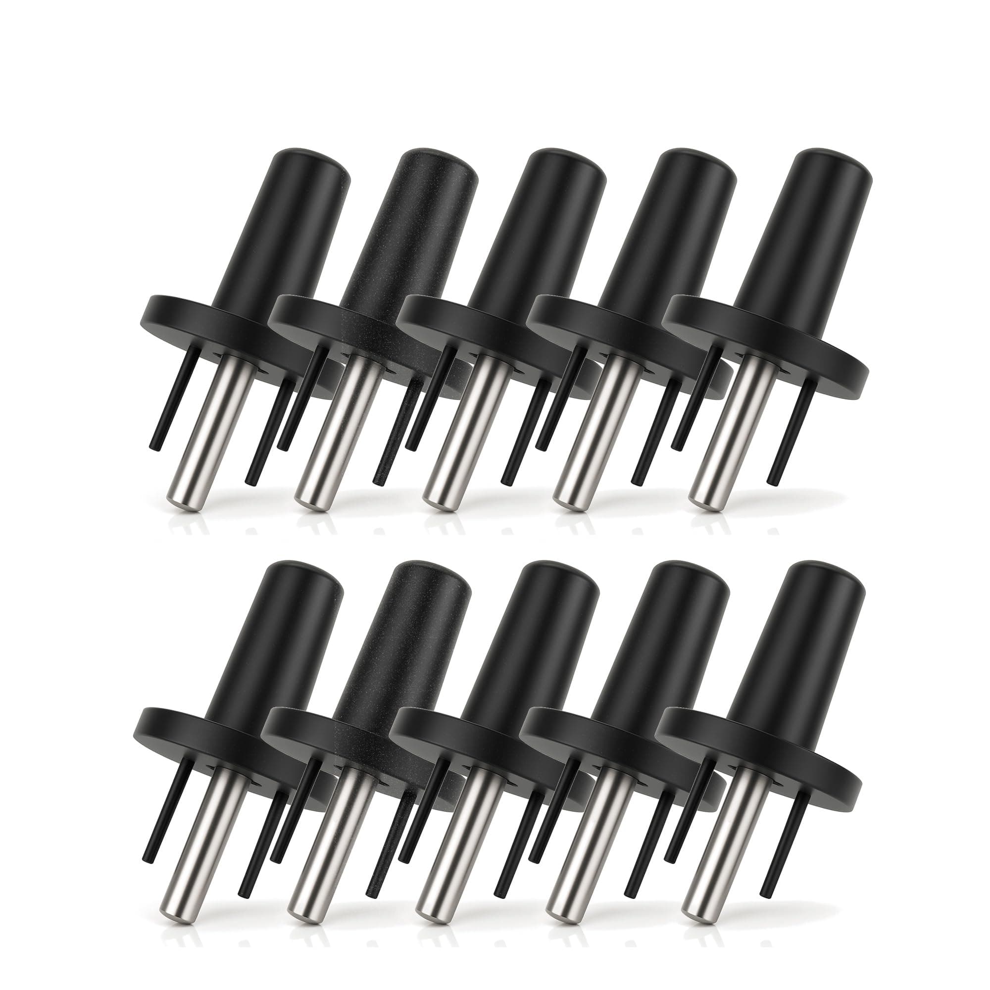 Banana Jack Ground Plug Adapter - 10 Pack – Anti-Static ESD Grounding for 3-Prong Outlet, Universal Banana Jack Earth Connector for Wrist Straps, Benches & Mats, USA Plug, Black, 10 Adapters