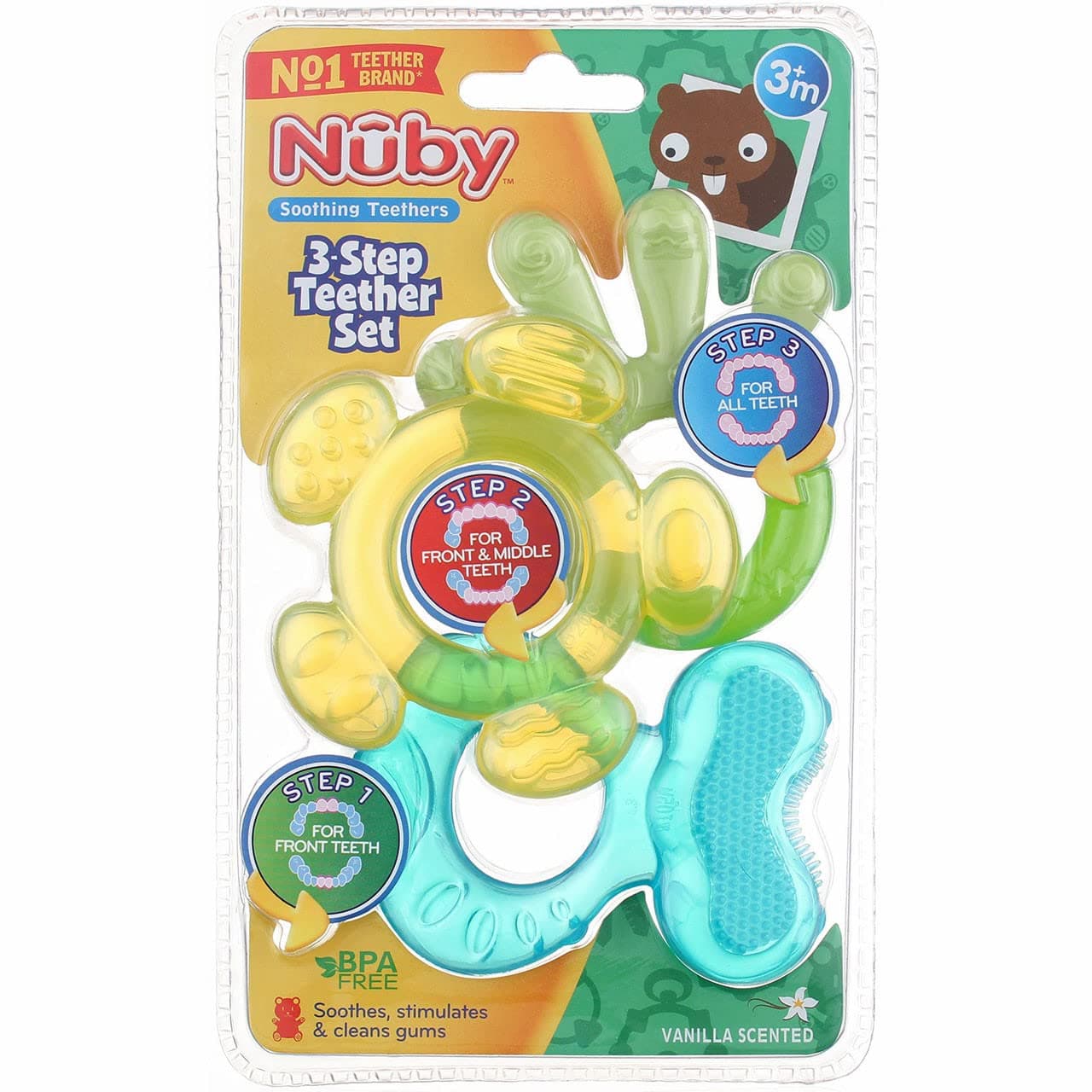 3 Step Soothing Teether Set - Colors may vary.