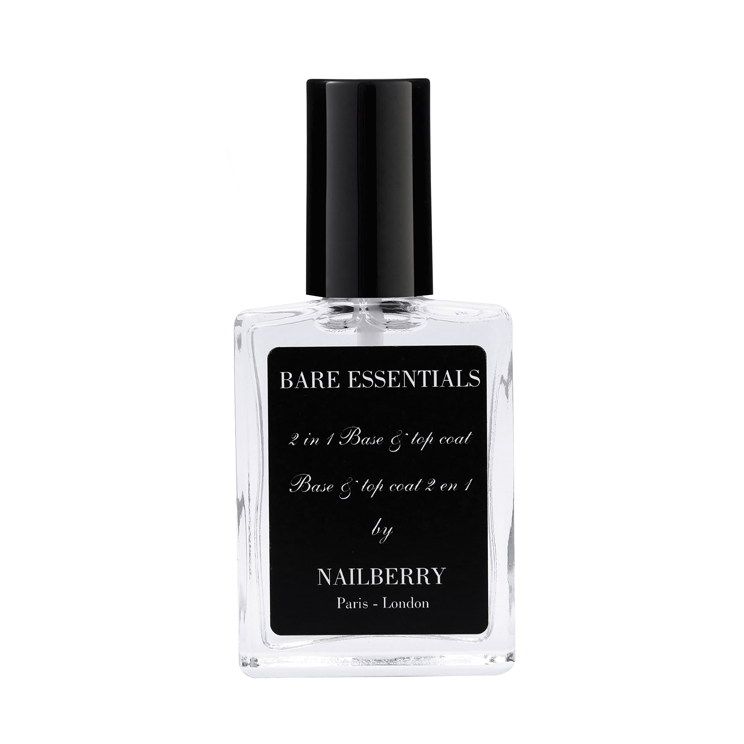 Nailberry Bare Essentials 2 in 1 Base and Top Coat 15 ml | Adhering Base Coat & High Shine Top Coat | Protects against Fading and Discolouration