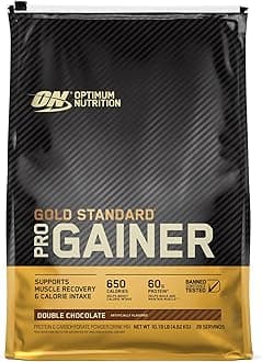 Optimum Nutrition (ON) Pro Gainer Weight Gainer Protein Powder,Vitamin C and Zinc for Immune Support - Double Rich Chocolate, 10.19 lbs