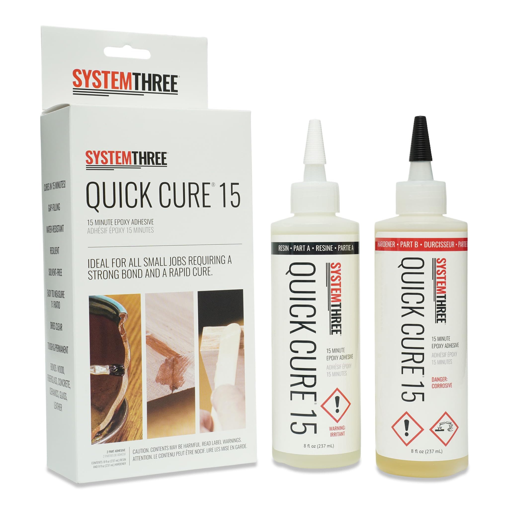 System Three 1010K14 Amber Quick Cure 15 Kit, 1 pint Bottle