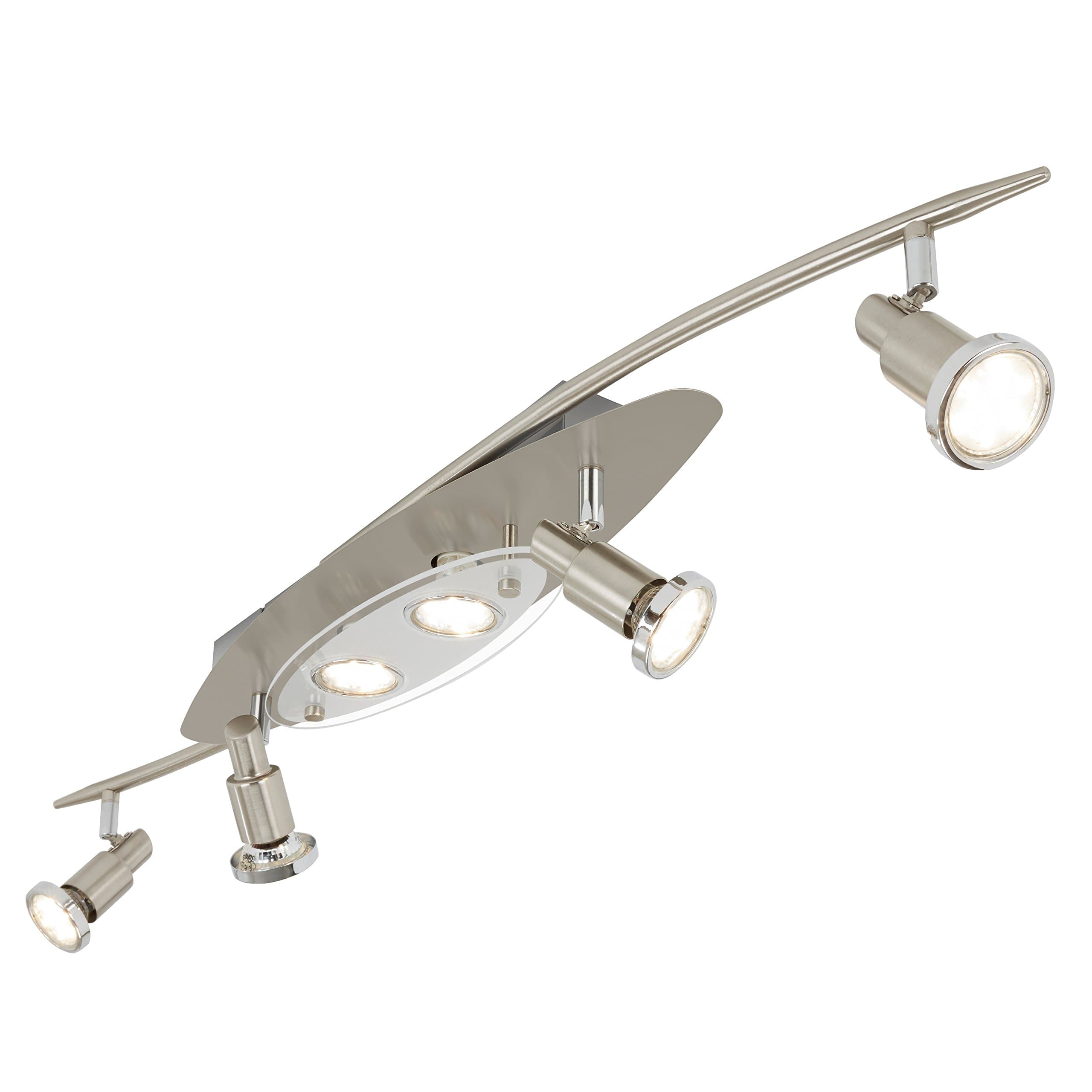 Briloner Leuchten LED ceiling light rotatable & pivotable spotlights modern ceiling lamp, matt-nickel, 6 x GU10 3 W, IP20, lenth: 92 cm