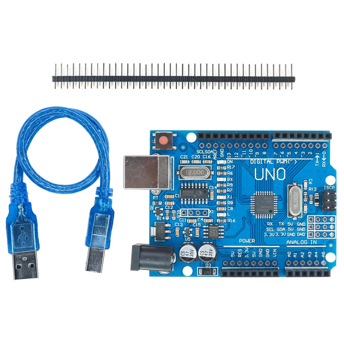 Electronic Spices UNO R3 SMD Board Compatible with Arduino | Development Board with USB Cable