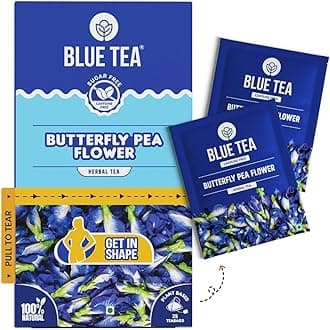 Butterfly Pea Flower Tea - 25 Tea Bags - Plant Based | Weight Management | Aparajita - Shankhpushpi | Caffeine Free - Herbal Tea | Single Tear Box | Easy Pull Sachets
