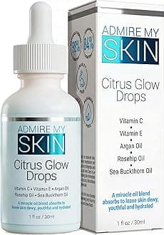 Vitamin C Gua Sha Oil for Face - Organic Facial Oil for Glowing Skin with + Argan & Rosehip Oils - For a Dewy, Youthful Glow 1oz