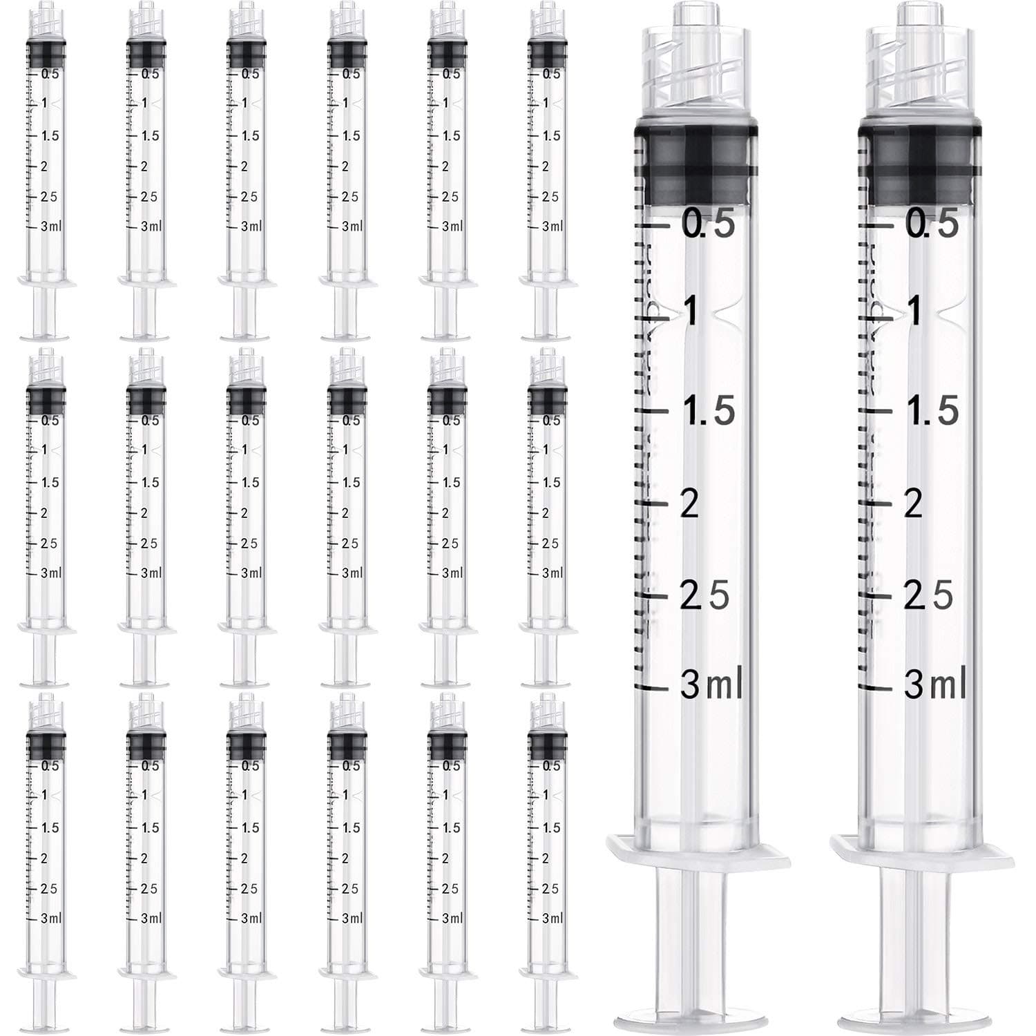 TecUnite20 Pack Syringe Without Needle, Plastic Curved Syringes for Epoxy Resin, Craft, Feeding Pets Animals, Oil or Glue Applicator