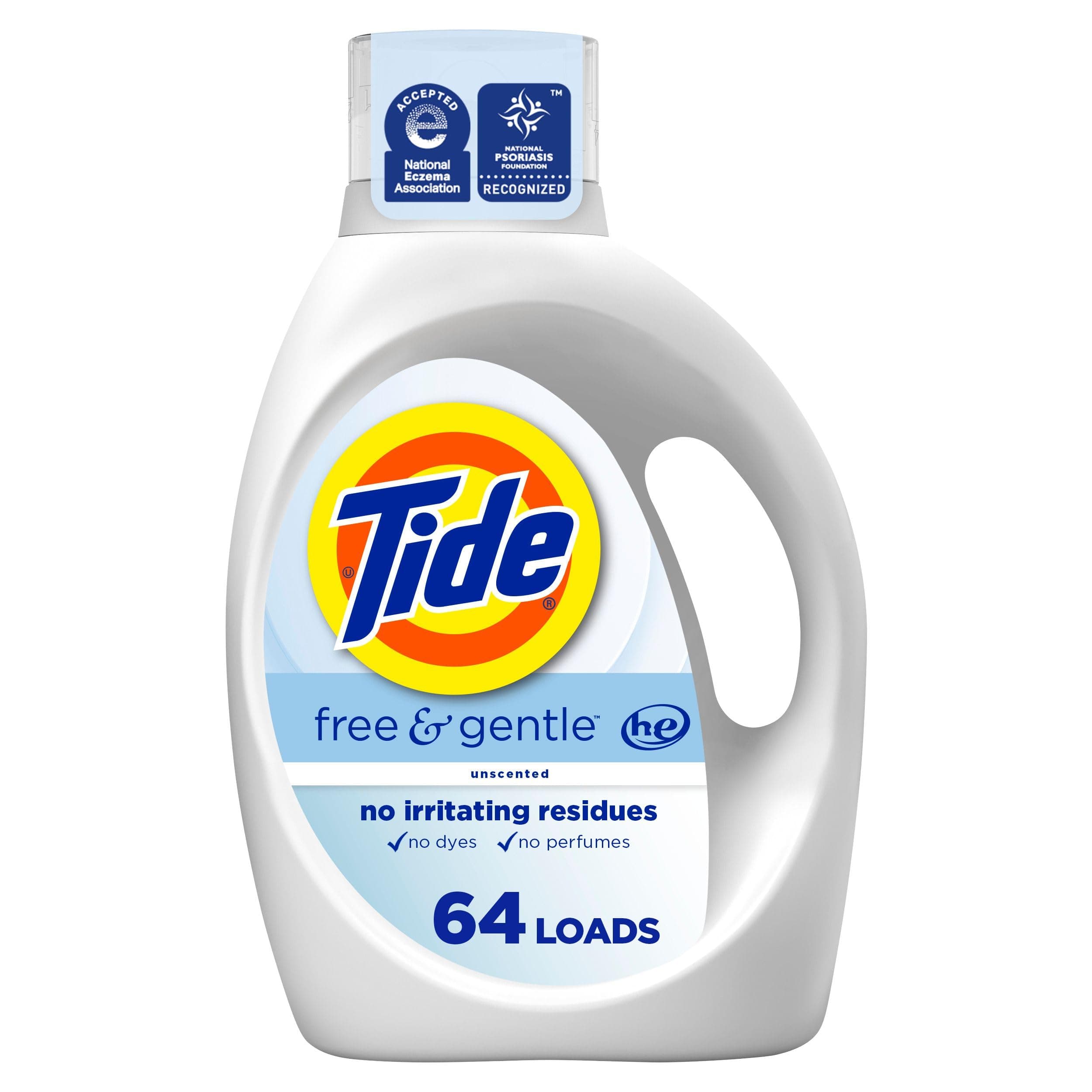 Free & Gentle Liquid Laundry Detergent, 64 Loads, 84 fl oz, Tide Laundry Detergent, Clean Laundry Detergent