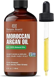 Moroccan Argan Hair Oil 4 Fl Oz (118 ml) | Scalp Treatment for Hair Loss, Dry & Frizzy Hair Repair, Deep Nourishing Oil for All Hair Types | 100% Natural and Vegan