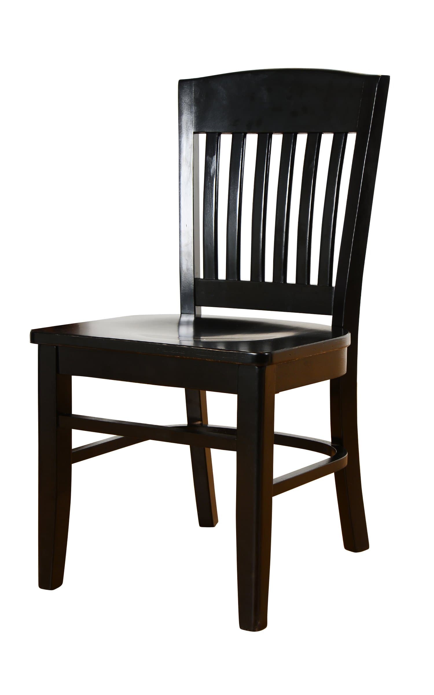 Beechwood Mountain BSD- Solid Beech Wood Side Chairs in Black for Kitchen and dining, set of 2