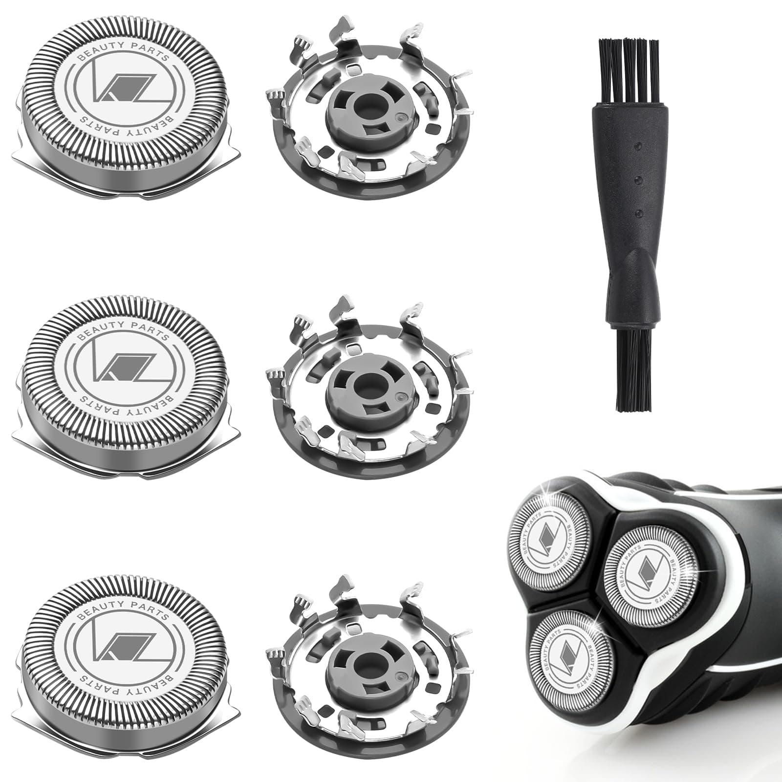 3 Pack Replacement Shaver Heads for Philips, Compatible with Series 1000, 2000, 3000, Replacement Blades for Philips with Cleaning Brush, Compatible with Phillips Series AT8xx, AT7xx, PT7xx