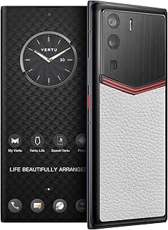 METAVERTU Web 3.0 Calfskin 5G Phone, Unlocked Android Smartphone, Secure Encrypted, Double Systems, 64MP Camera, 144Hz AMOLED Curved Display, Dual SIM, Fast Charge (Enameled, White, 18G+1T)
