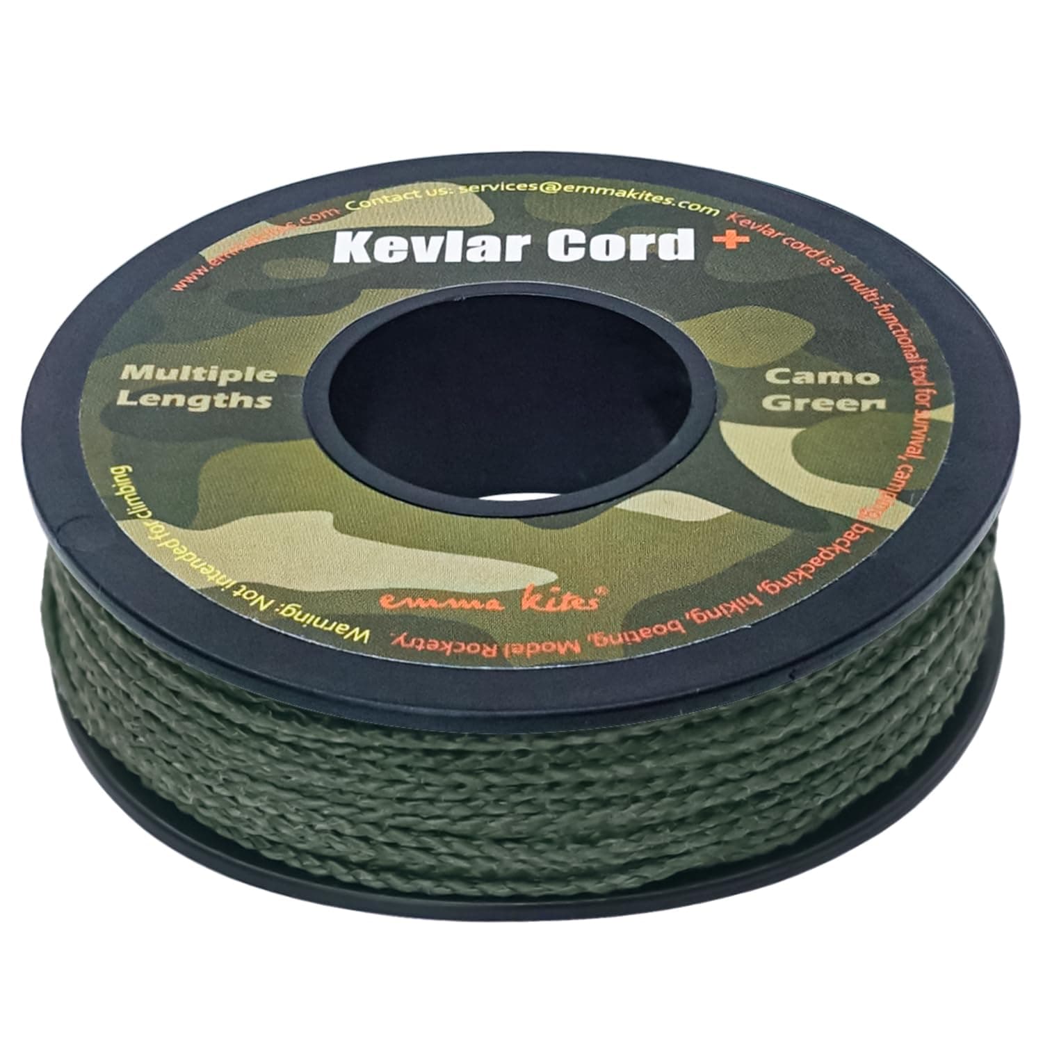 1.1mm Braided Kevlar Cord Camo Green 200Lb 30Ft Abrasion/Flame Resistant Tactical Paracord, Trip Line, Cord Friction-Saw, Boot Laces, Camera Strap, Survival Cord, Model Rocket Shock Cord