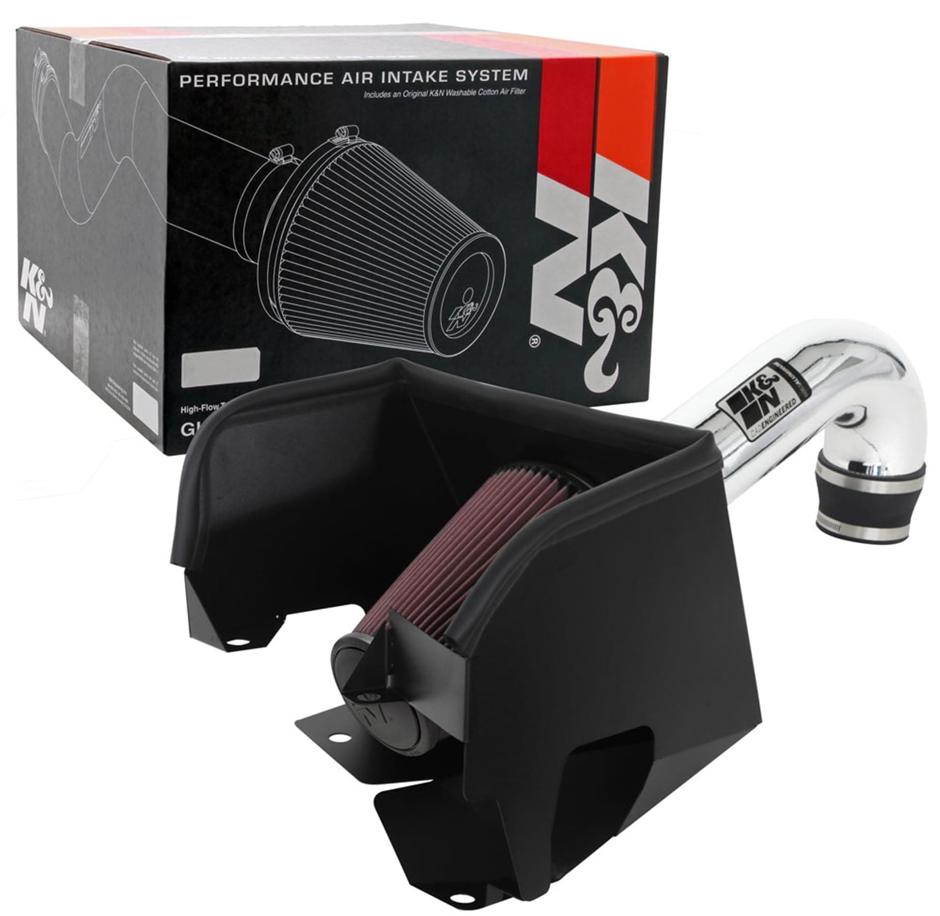 K&N Cold Air Intake System: High-Flow Air Filter, Increase Performance & Towing: Compatible with 2019-2024 RAM 1500, 77-1578KP