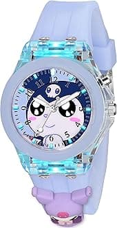 SWADESI STUFF Cute Cartoon Multi Color Lights Rubber Strap Analog Watch for Girls